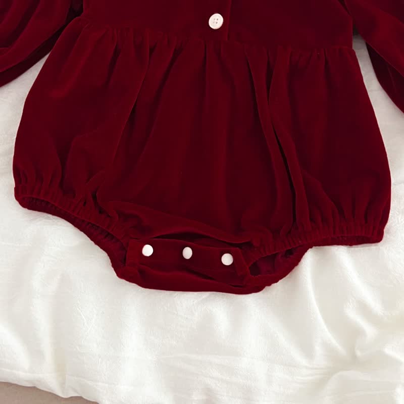Baby Toddler Velvet Lace Collar Sister Outfits Dress & Bodysuit - image 15
