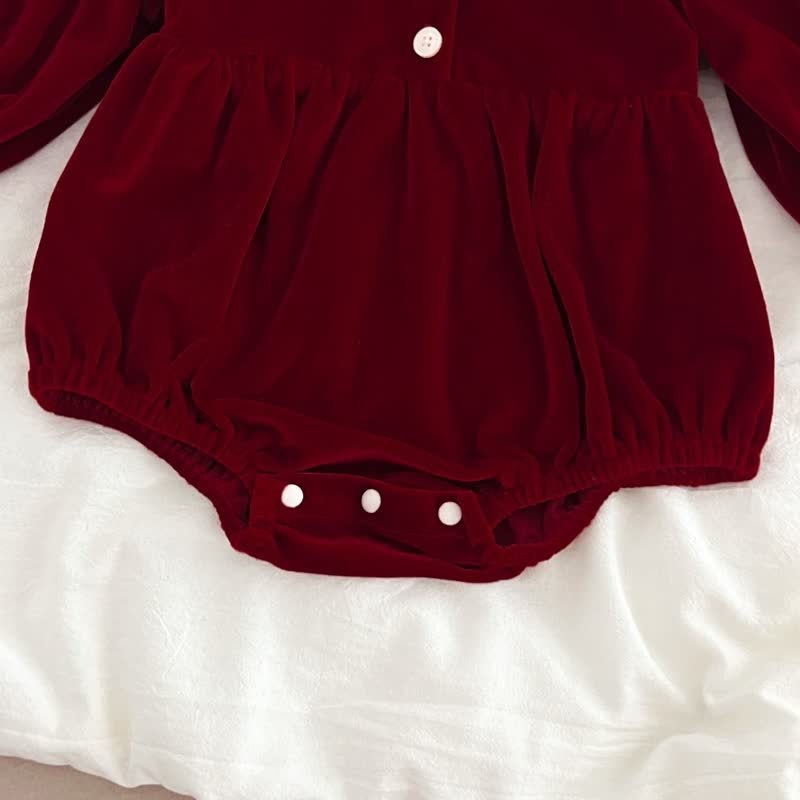 Baby Toddler Velvet Lace Collar Sister Outfits Dress & Bodysuit - image 15