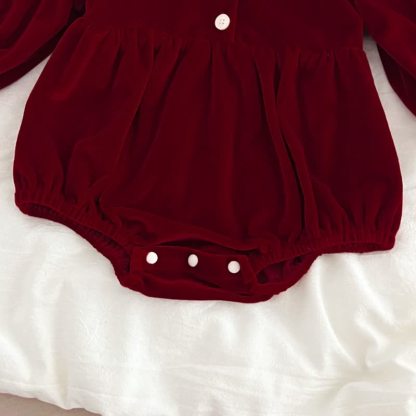 Baby Toddler Velvet Lace Collar Sister Outfits Dress & Bodysuit - image 15