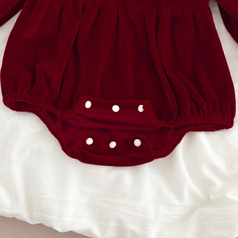 Baby Toddler Velvet Lace Collar Sister Outfits Dress & Bodysuit - image 16