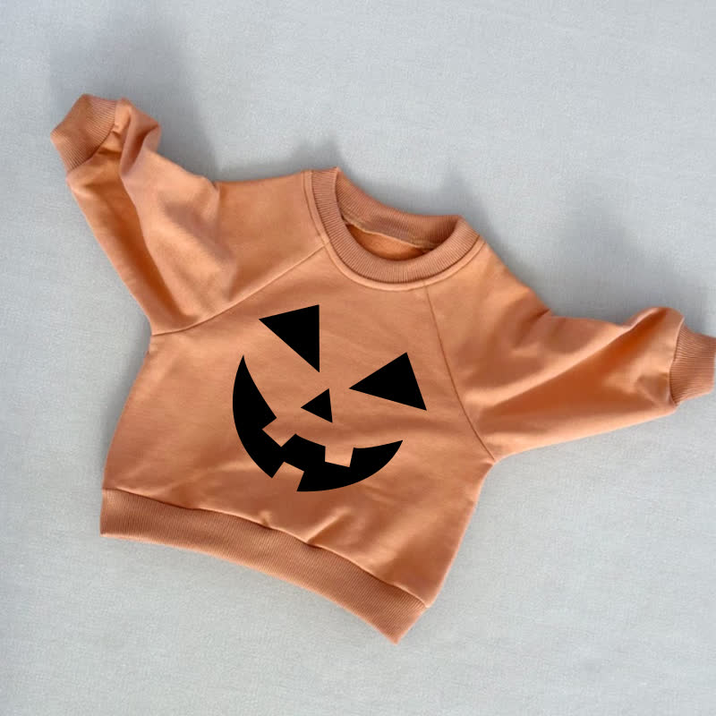 Baby Toddler Funny Face Orange Sweatshirt - Orange - 3-5T - image 1