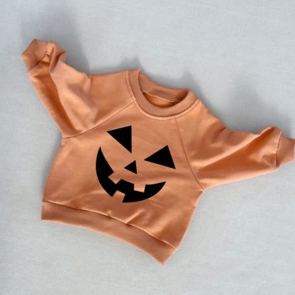 Baby Toddler Funny Face Orange Sweatshirt - Orange - 3-5T - image 1