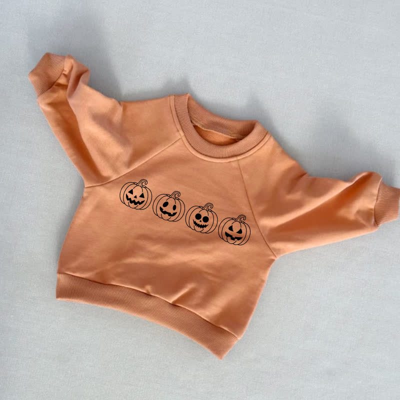 Baby Toddler Four Pumpkins Orange Sweatshirt - Orange - 3-5T - image 1