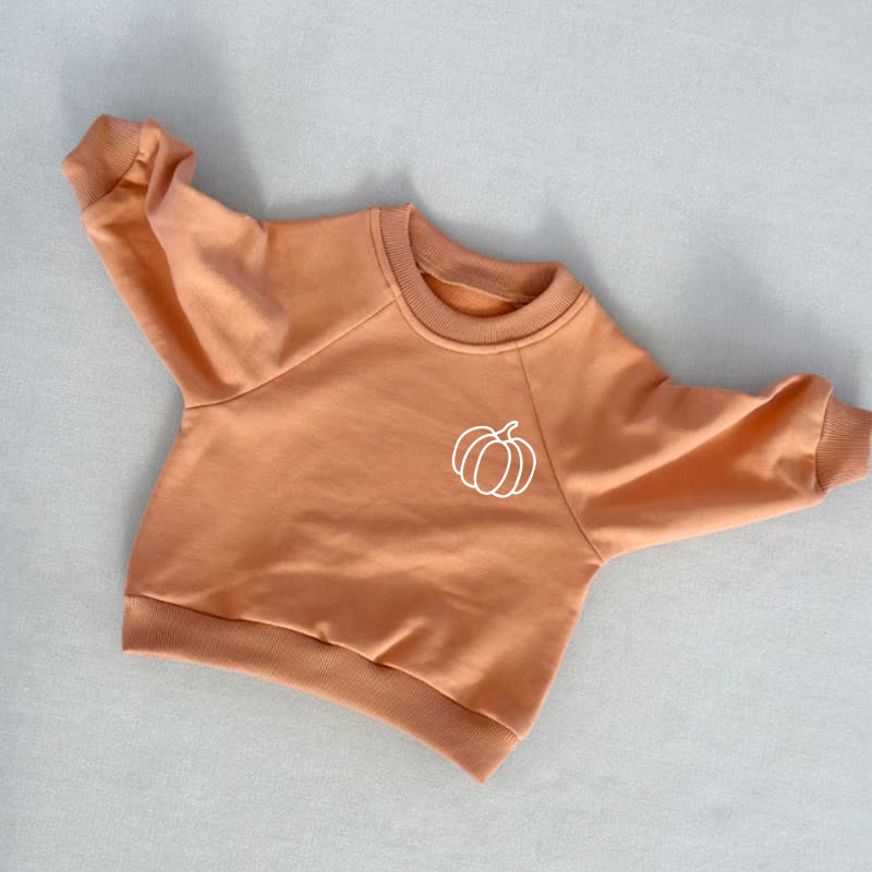 Baby Toddler Side Pumpkin Print Orange Sweatshirt - Orange - 3-5T - image 1