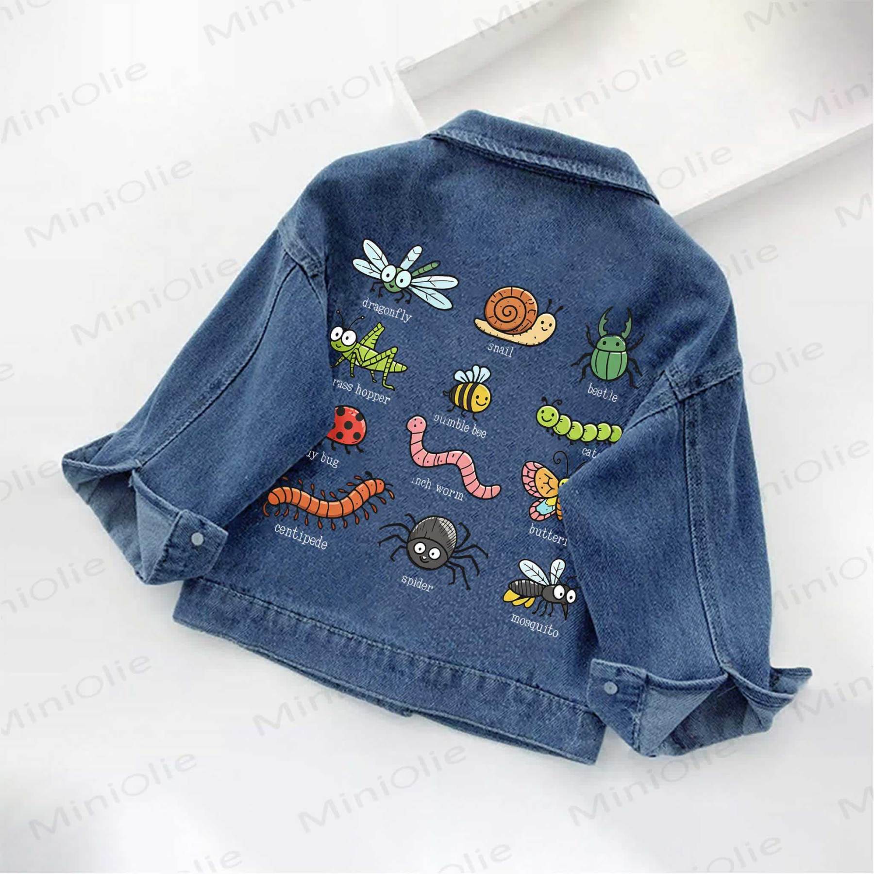 Toddler Kid Cartoon Insect Print Denim Jacket - image 2