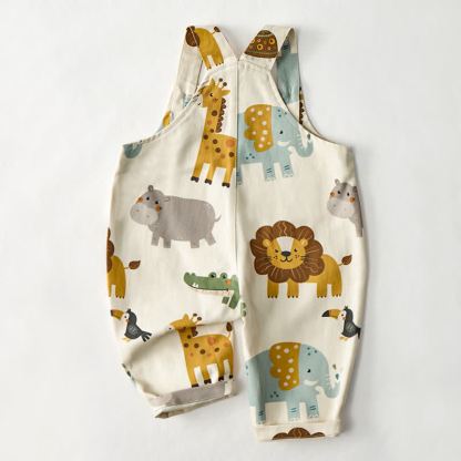Baby Toddler Safari Animal Print Overalls - image 3