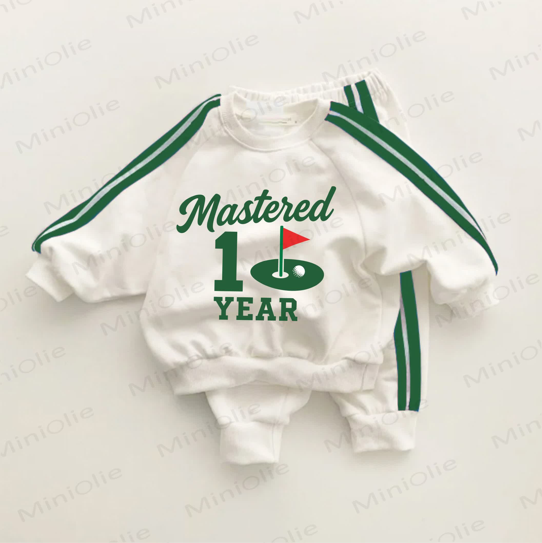 MASTERED 1 YEAR Baby Toddler Green Striped 2-piece Set - White&Green - 3-5T - image 1
