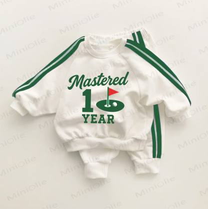 MASTERED 1 YEAR Baby Toddler Green Striped 2-piece Set - White&Green - 3-5T - image 1
