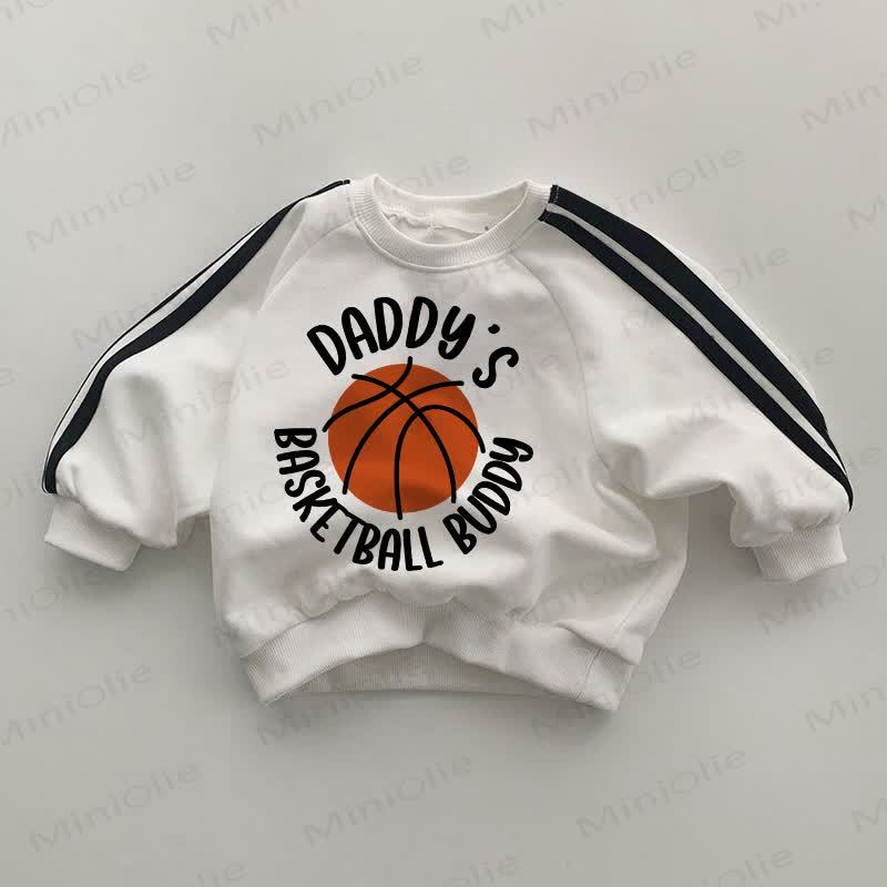 DADDY'S BASKETBALL BUDDY Baby White Sweatshirt - White - 2-3T - image 1