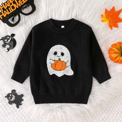 Baby Halloween Ghost Knit Sweater - Single Ghost Print - 3-4T - image 2
