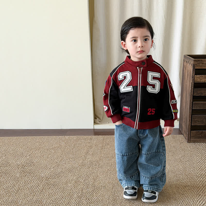 Baby Toddler Retro Varsity 25 Jacket or Washed Denim Pants - image 1