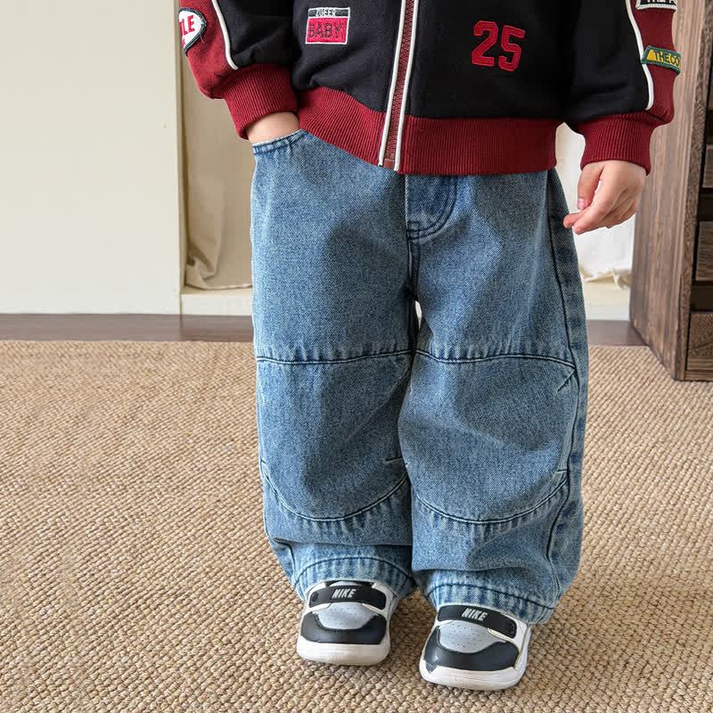 Baby Toddler Retro Varsity 25 Jacket or Washed Denim Pants - Blue - 3-4T - image 3