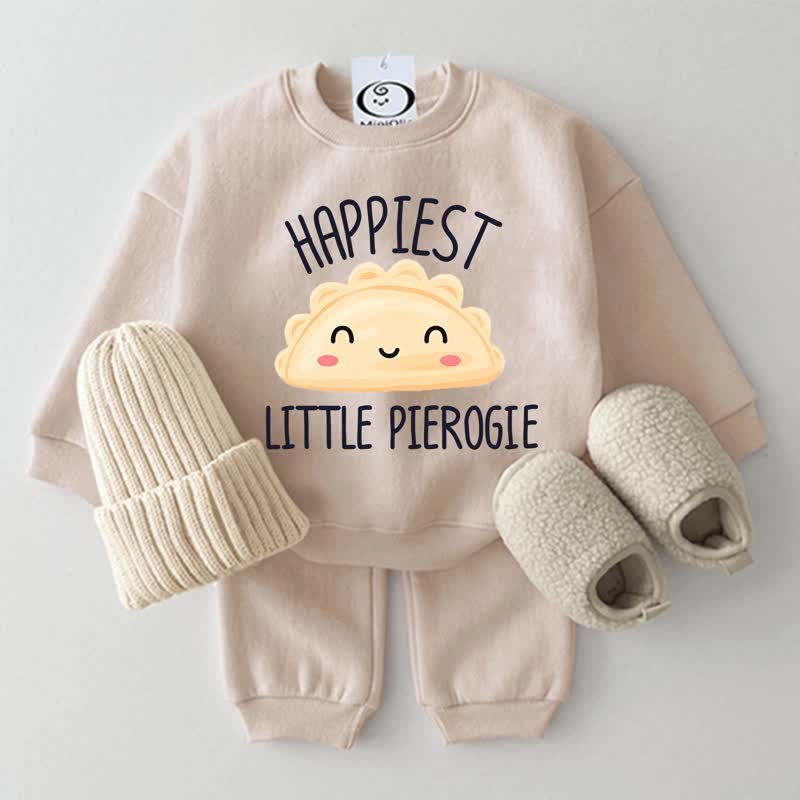 HAPPIEST LITTLE PIEROGIE Baby Beige Sweatshirt 2-piece Set - Beige - 2-3T - image 1