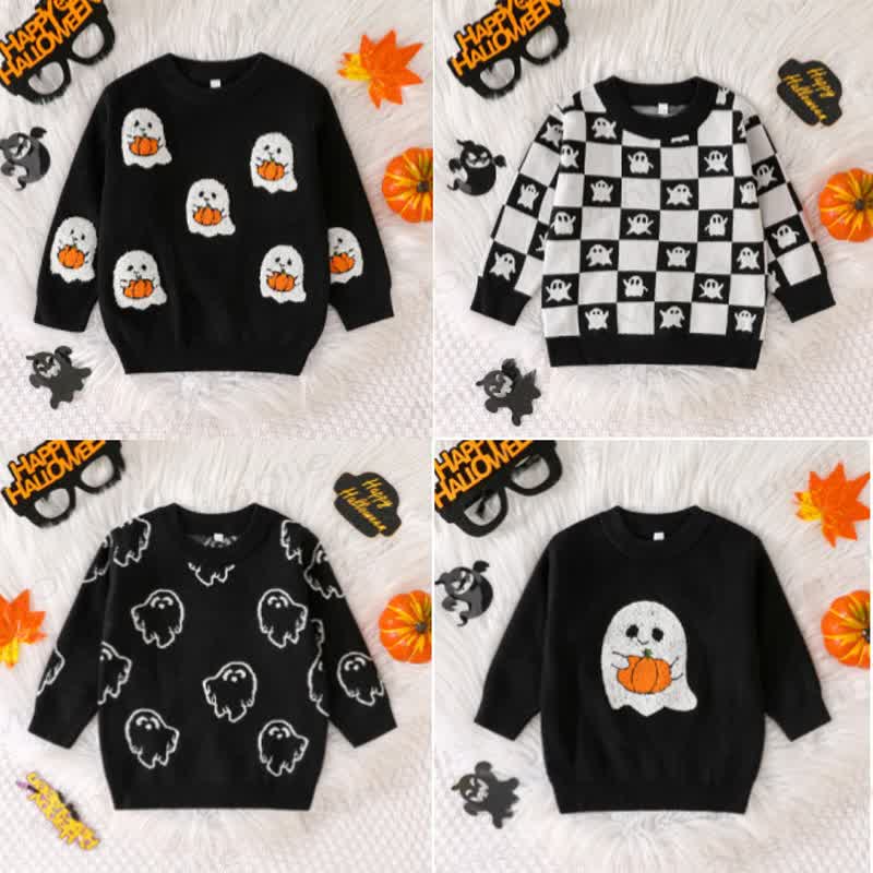 Baby Halloween Ghost Knit Sweater - image 1
