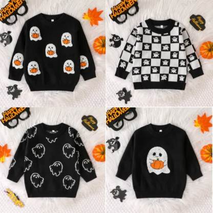 Baby Halloween Ghost Knit Sweater - image 1