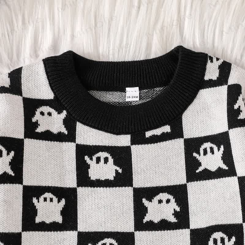 Baby Halloween Ghost Knit Sweater - image 9