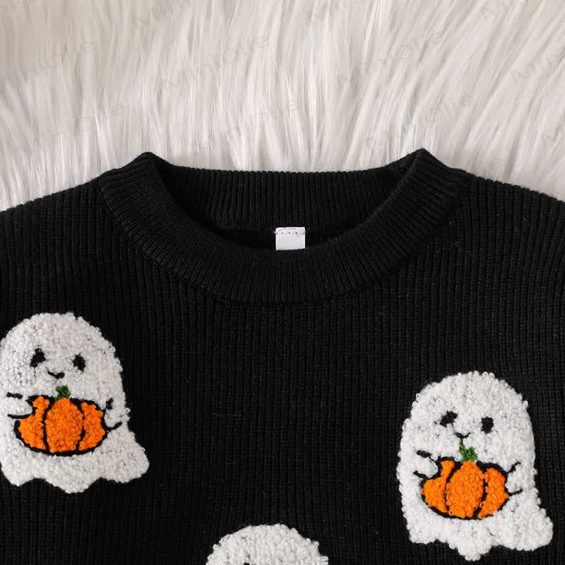 Baby Halloween Ghost Knit Sweater - image 21