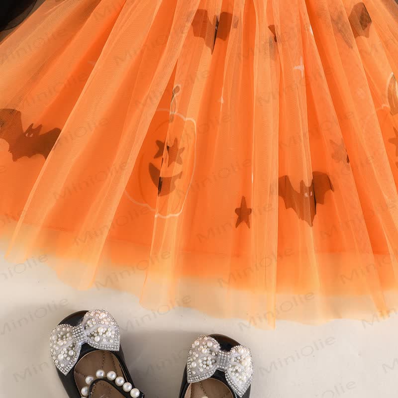 Toddler Girl Long Sleeve Pumpkin Halloween Dress - image 7
