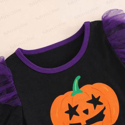 Toddler Girl Long Sleeve Pumpkin Halloween Dress - image 12