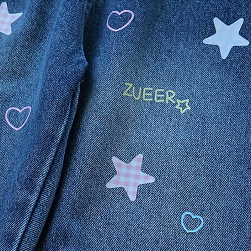 Baby Toddler Cartoon Print Washed Denim Pants - image 6