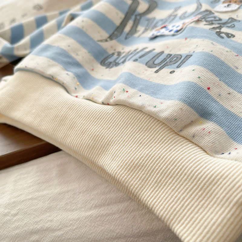Toddler Baby Blue Striped Sweatshirt and Denim Pants 2-piece Set - image 6