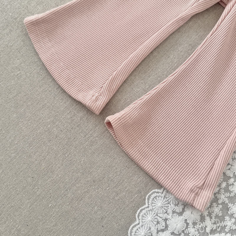 Baby Toddler Pink Heart Peter Pan Cardigan and Flare Pants 2-piece Set - image 6