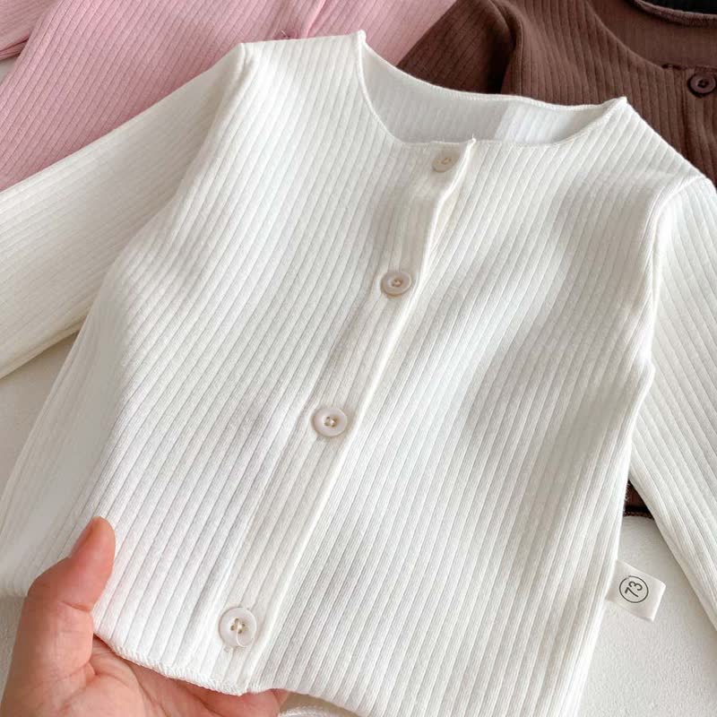 Baby Solid Color Button Front Top and Pants 2-piece Set - image 7