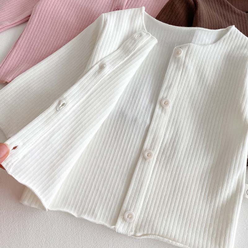 Baby Solid Color Button Front Top and Pants 2-piece Set - image 8