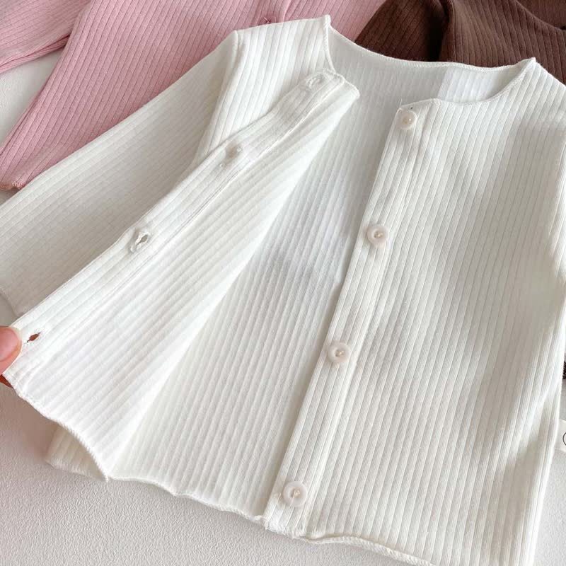 Baby Solid Color Button Front Top and Pants 2-piece Set - image 8