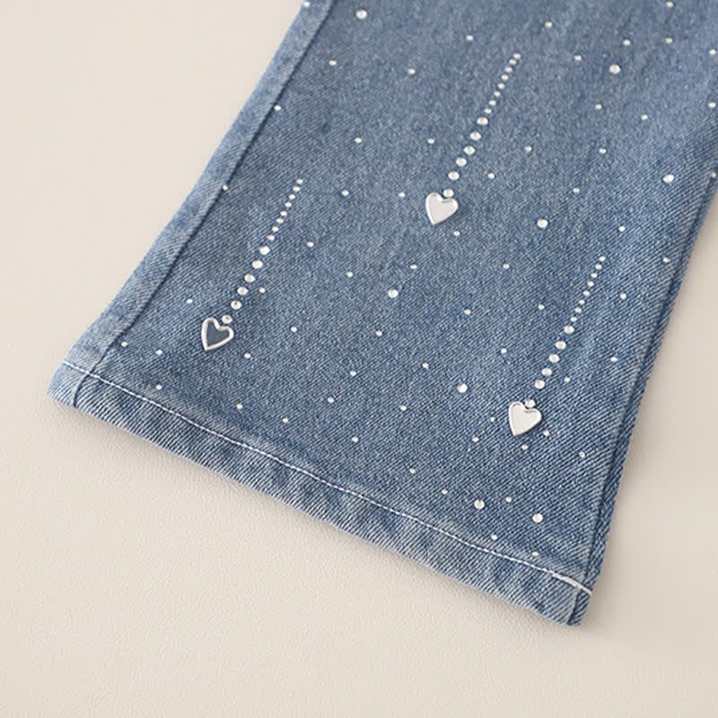 Toddler Baby Girl Polka Dot Long Sleeve Top and Denim Pants 2-piece Set - image 14