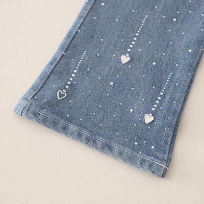 Toddler Baby Girl Polka Dot Long Sleeve Top and Denim Pants 2-piece Set - image 14