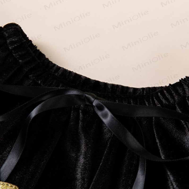 Toddler Girl Star Black Tulle Costume Cape Set - image 3