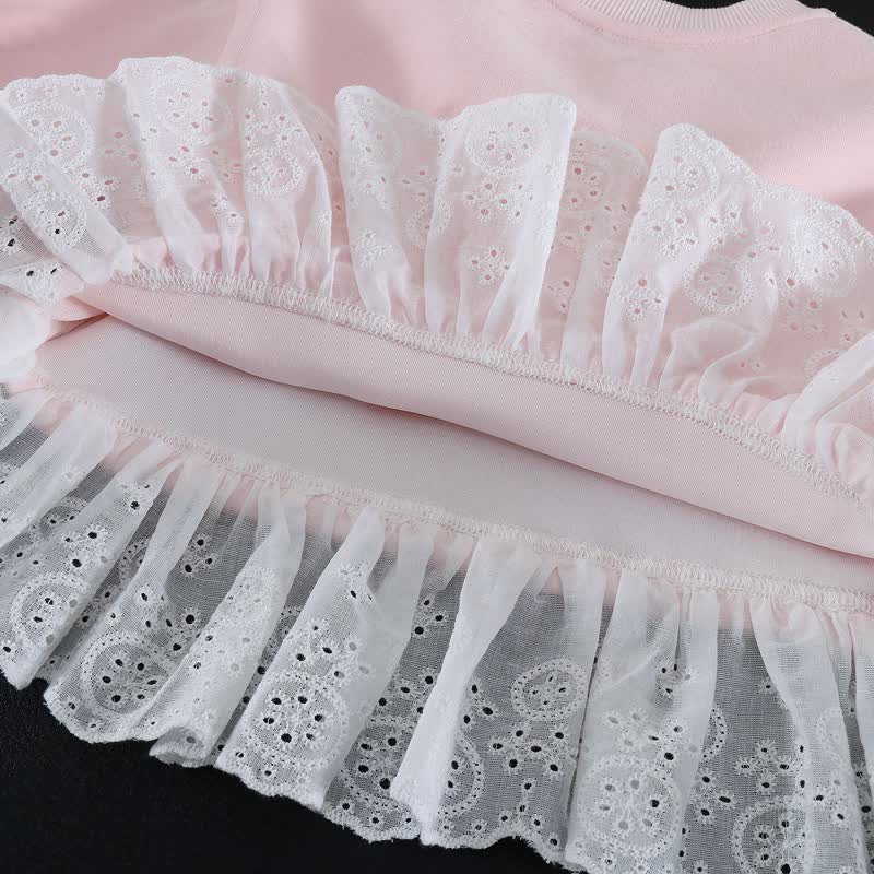 Toddler Girl Tulip Long Sleeve Lace Top and Pants 2-piece Set - image 8