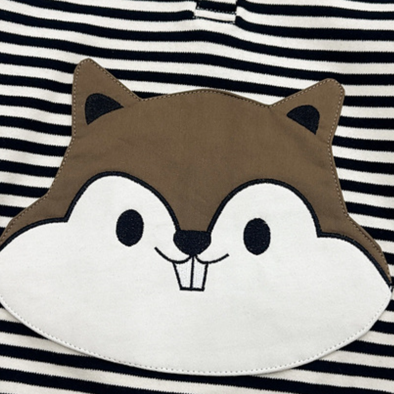 Baby Toddler Striped Squirrel Ear Hoodie and Pants 2-piece Set - image 6