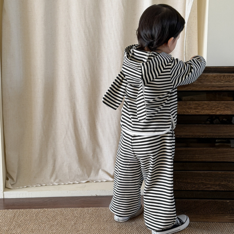 Baby Toddler Striped Squirrel Ear Hoodie and Pants 2-piece Set - image 4