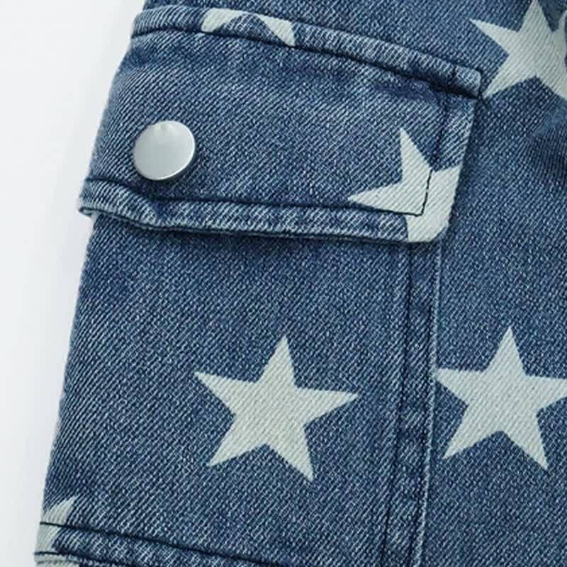 Baby Toddler Star Print Cargo Denim Pants - image 5