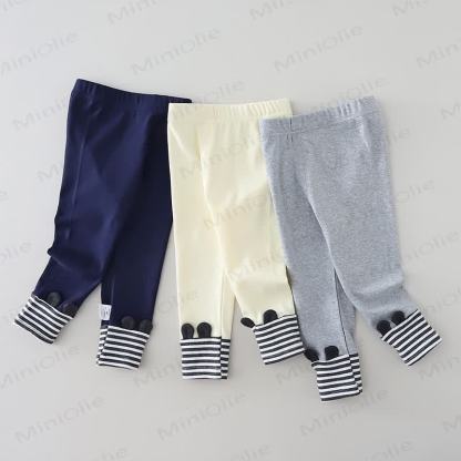 Baby Soft Leggings with Striped Turn Up Cuffs - image 2
