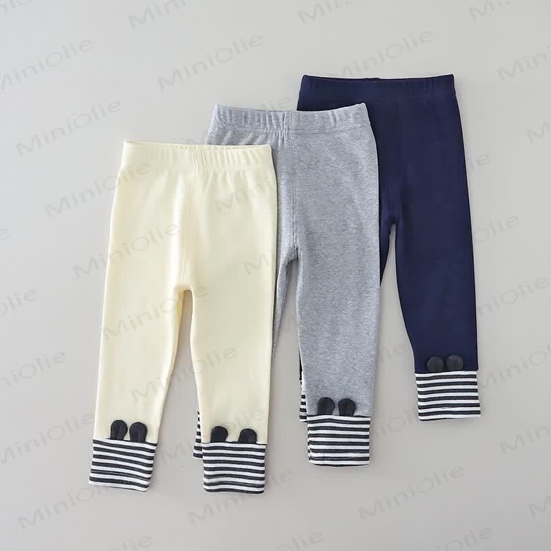 Baby Soft Leggings with Striped Turn Up Cuffs - image 1