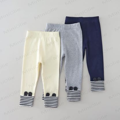 Baby Soft Leggings with Striped Turn Up Cuffs - image 1