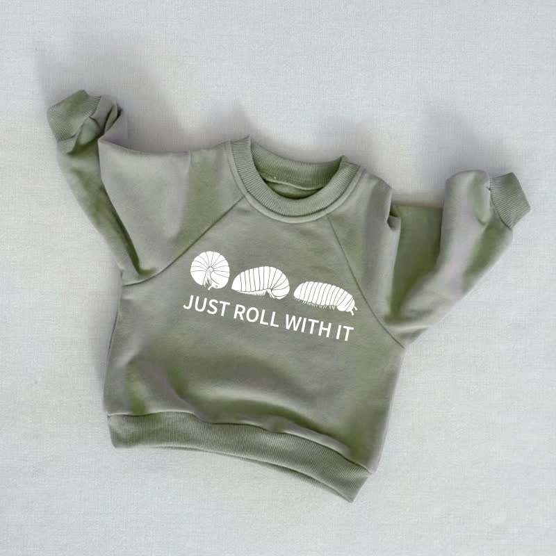 JUST ROLL WITH IT Baby Toddler Grey Green Sweatshirt - Grey Green - 3-5T - image 1