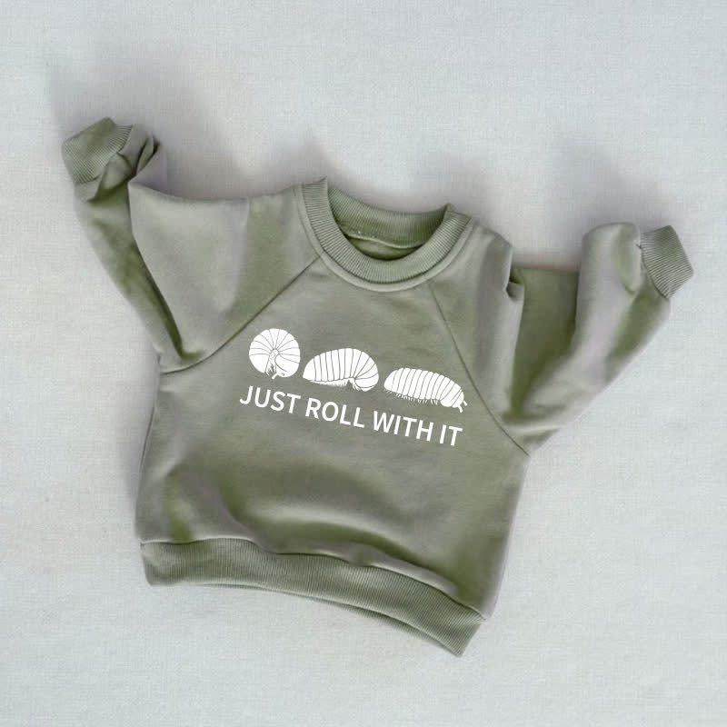 JUST ROLL WITH IT Baby Toddler Grey Green Sweatshirt - Grey Green - 3-5T - image 1