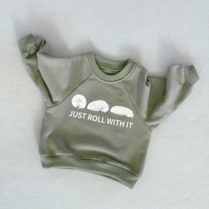 JUST ROLL WITH IT Baby Toddler Grey Green Sweatshirt - Grey Green - 3-5T - image 1