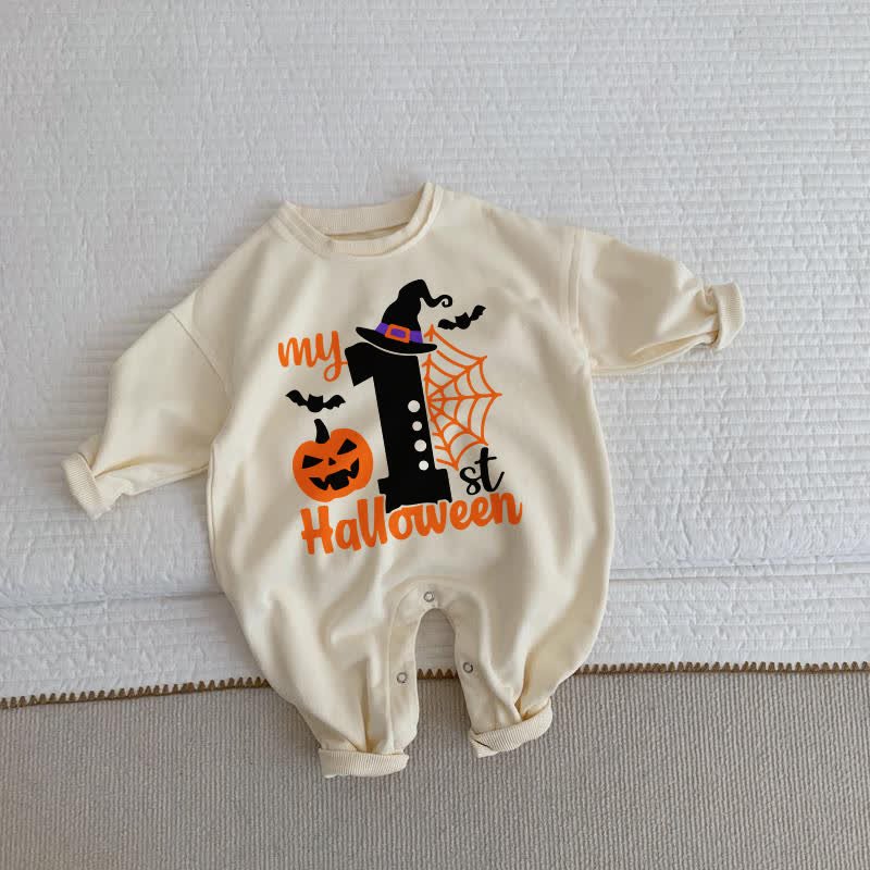 MY 1ST HALLOWEEN Baby Beige Romper - Beige - 2-3T - image 1