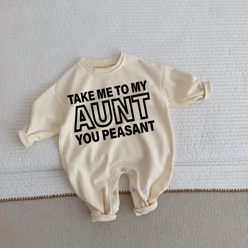 TAKE ME TO MY UNCLE/AUNT YOU PEASANT Baby Beige Romper - Beige: BEIGE - 2-3T - image 2