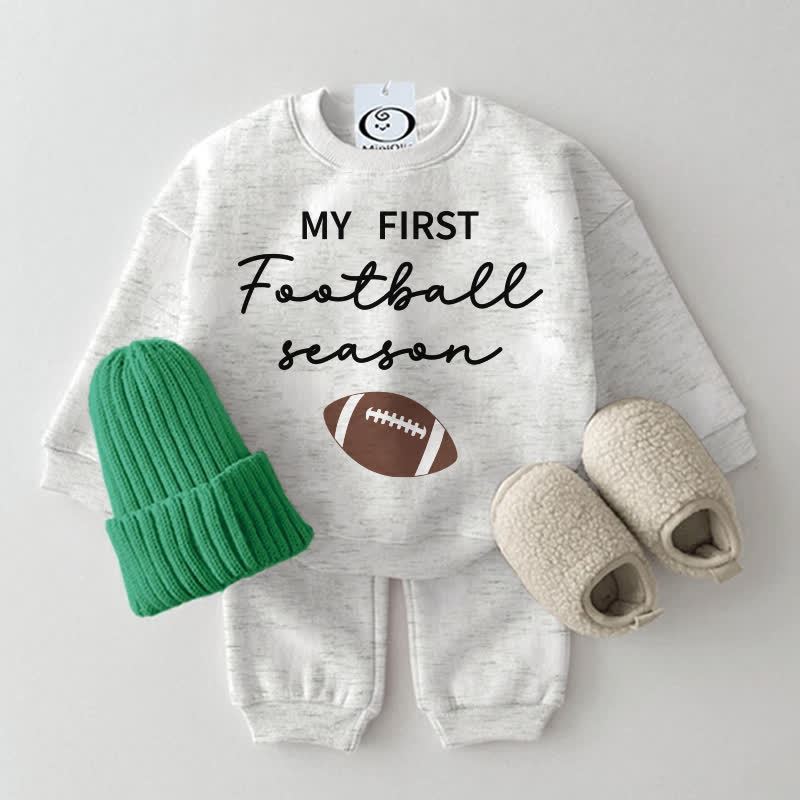 MY FIRST FOOTBALL SEASON Baby Sweatshirt 2-piece Set - Light Grey - 2-3T - image 1