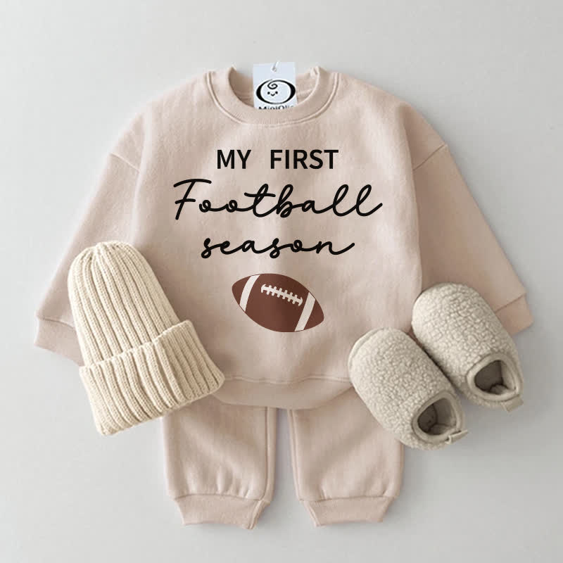 MY FIRST FOOTBALL SEASON Baby Sweatshirt 2-piece Set - Beige - 2-3T - image 3