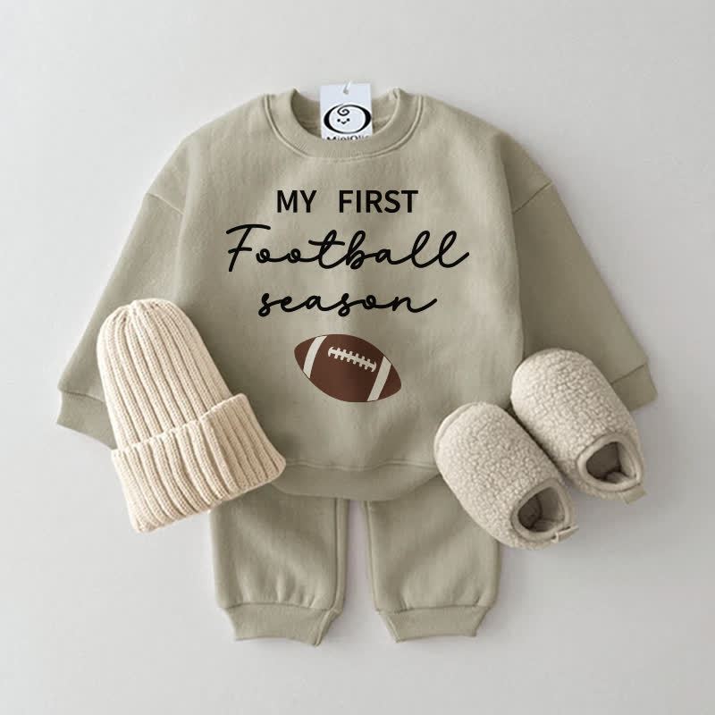 MY FIRST FOOTBALL SEASON Baby Sweatshirt 2-piece Set - Grey Green - 2-3T - image 2