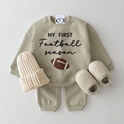MY FIRST FOOTBALL SEASON Baby Sweatshirt 2-piece Set - Grey Green - 2-3T - image 2
