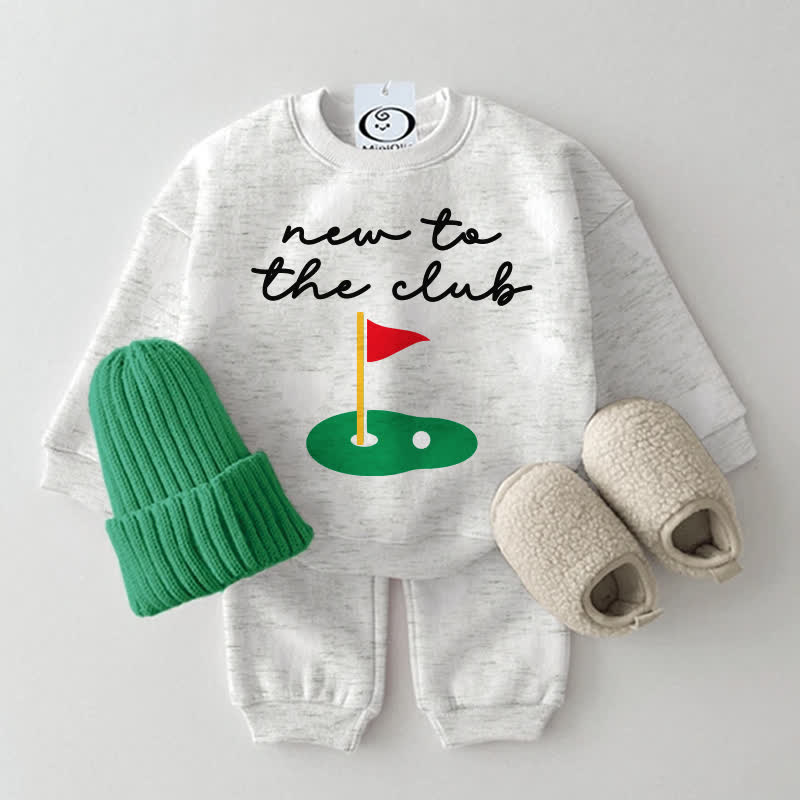 NEW TO THE CLUB Baby Golf Light Grey Sweatshirt 2-piece Set - Light Grey - 2-3T - image 1
