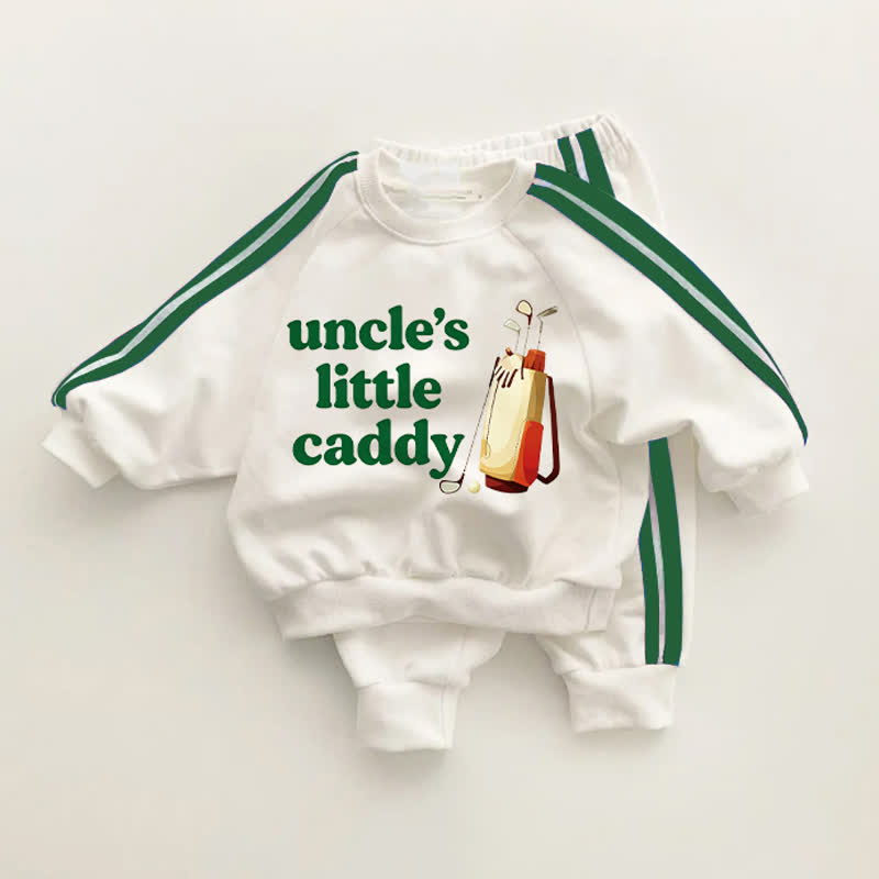 UNCLE'S LITTLE CADDY Baby Toddler Green Striped 2-piece Set - White&Green - 3-5T - image 1